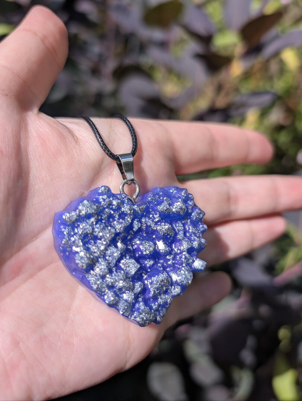 Handmade Druzy Heart Pendant Necklace